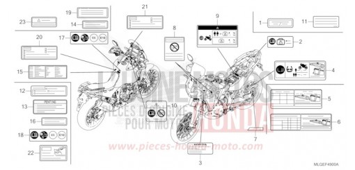 ETIQUETTE DE PRECAUTIONS CRF1100DP de 2023